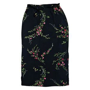 Vintage 90s Midi Skirt 10 Floral Fairy Pink Grunge Goth Whimsigoth Straight Long